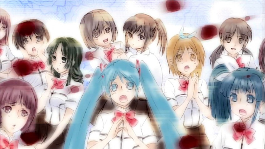 hatsune miku, kagamine rin, and suzuki sayaka (vocaloid and 2 more)