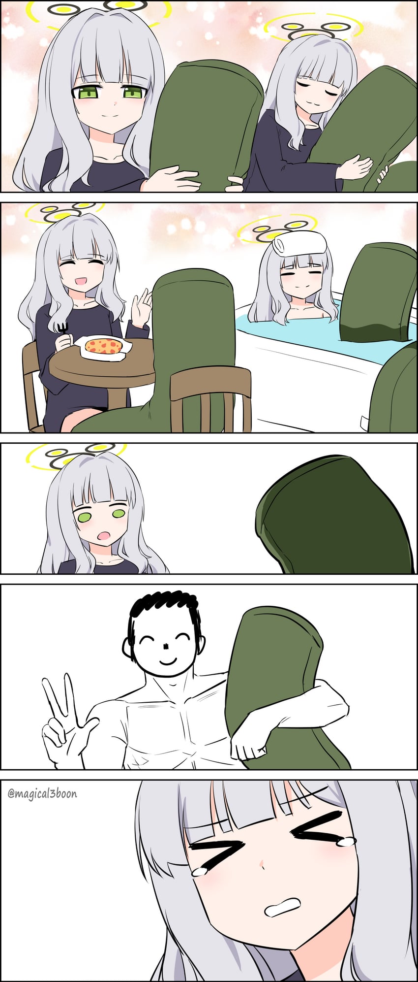 sensei, doodle sensei, and hare (blue archive) drawn by threeboon