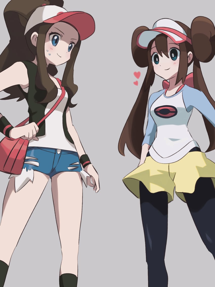 rosa and hilda (pokemon and 2 more) drawn by qnqn_1020