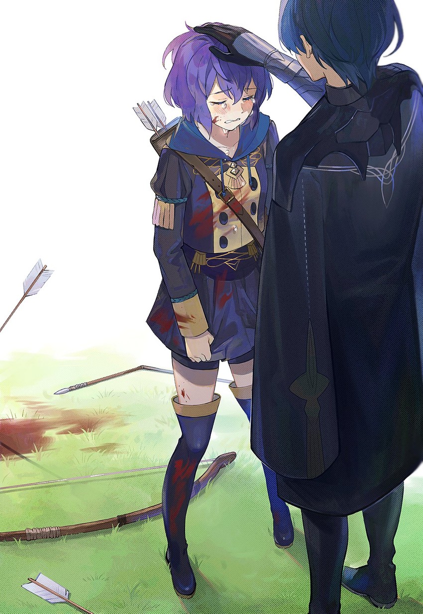 male byleth and bernadetta von varley (fire emblem and 1 more) drawn by kyufe