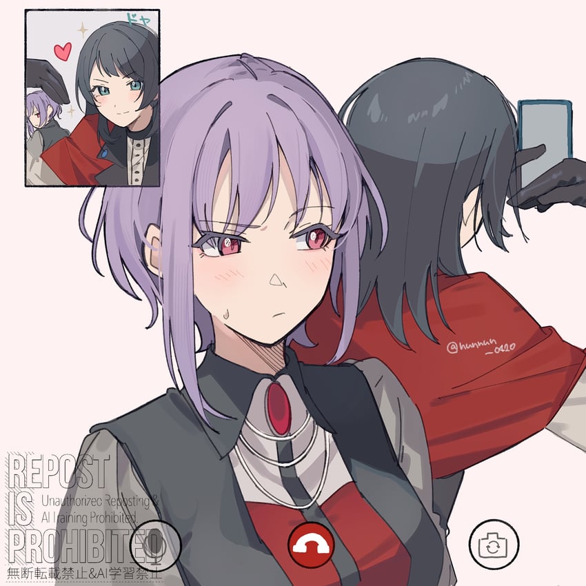 yahata umiri, yuutenji nyamu, timoris, and amoris (bang dream! and 1 more) drawn by nanami_(nunnun_0410)