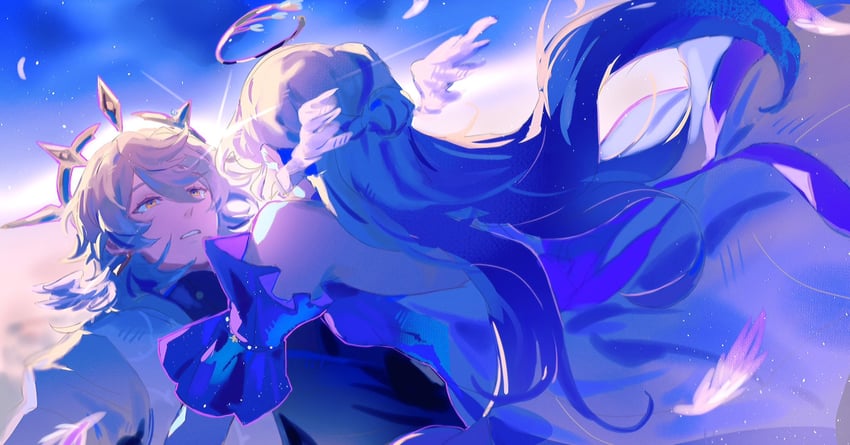 robin and sunday (honkai and 1 more) drawn by hapyunbday