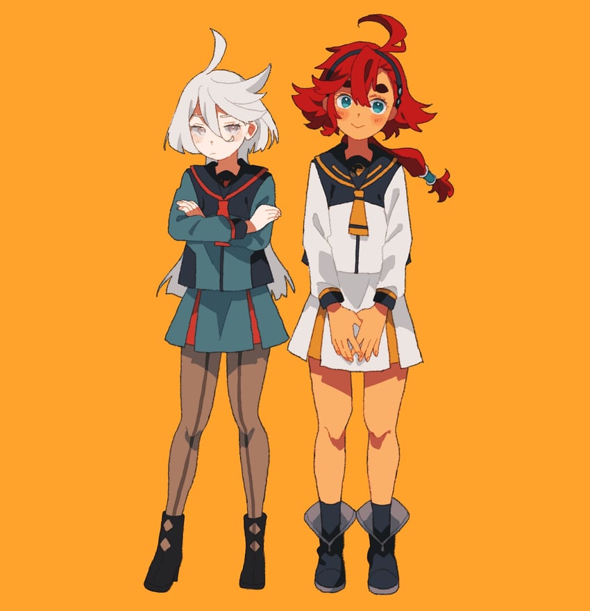 suletta mercury and miorine rembran (gundam and 1 more) drawn by dou_(mame_eee)
