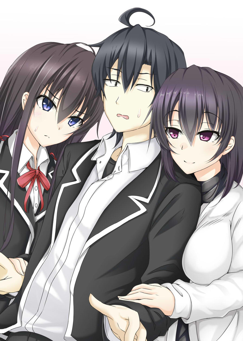 yukinoshita yukino, hikigaya hachiman, and yukinoshita haruno (yahari ore no seishun lovecome wa machigatteiru.) drawn by yuu_(oosakazaijyuu)