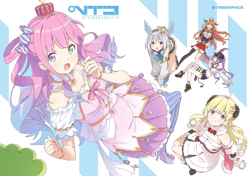 tokoyami towa, amane kanata, kiryu coco, tsunomaki watame, himemori luna, and 1 more (hololive) drawn by kanzaki_hiro