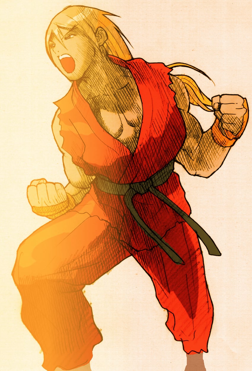 ken masters (street fighter and 4 more) drawn by bengus