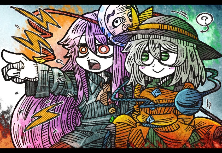 komeiji koishi and hata no kokoro (touhou) drawn by suenari_(peace)