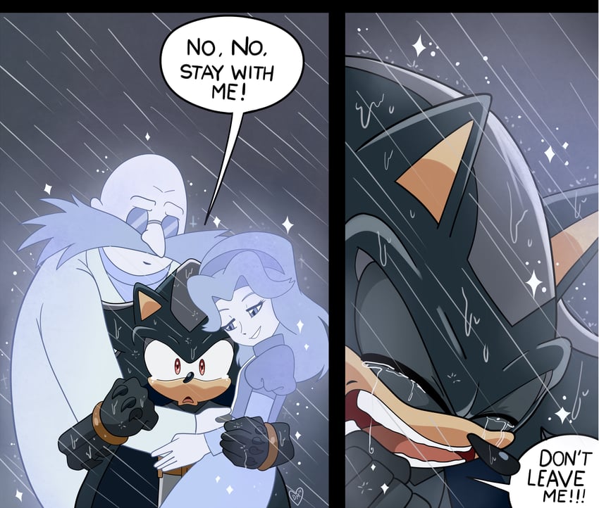 shadow the hedgehog, batman, maria robotnik, and gerald robotnik (dc comics and 6 more) drawn by domestic_maid