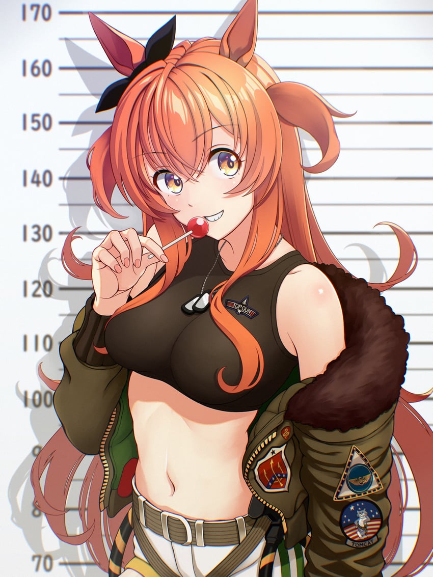 mayano top gun (umamusume and 1 more) drawn by tussy