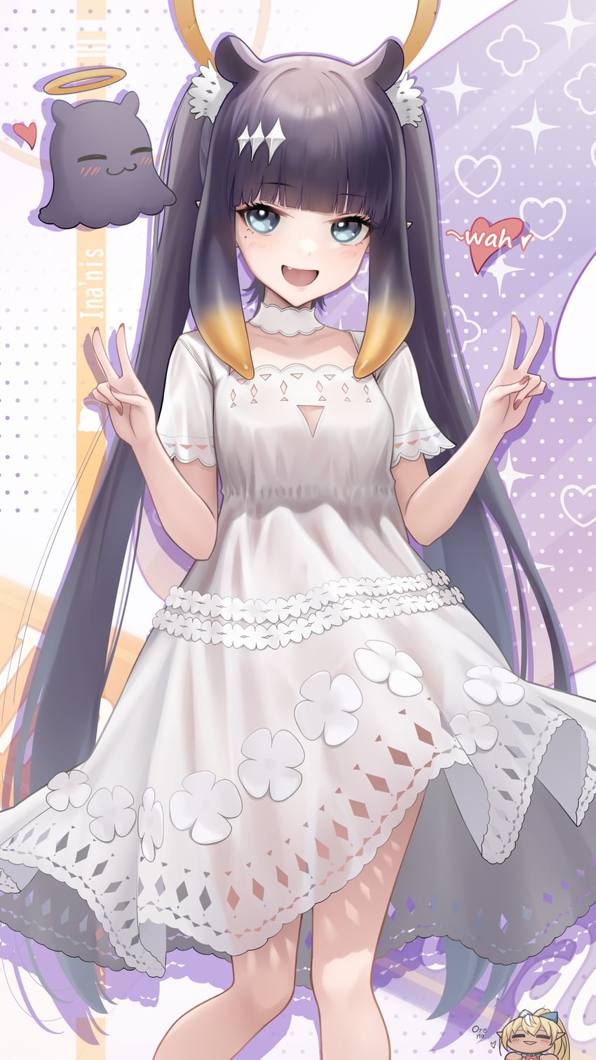 ninomae ina'nis, shiranui flare, and takodachi (hololive and 1 more) drawn by somebody_(leiking00)