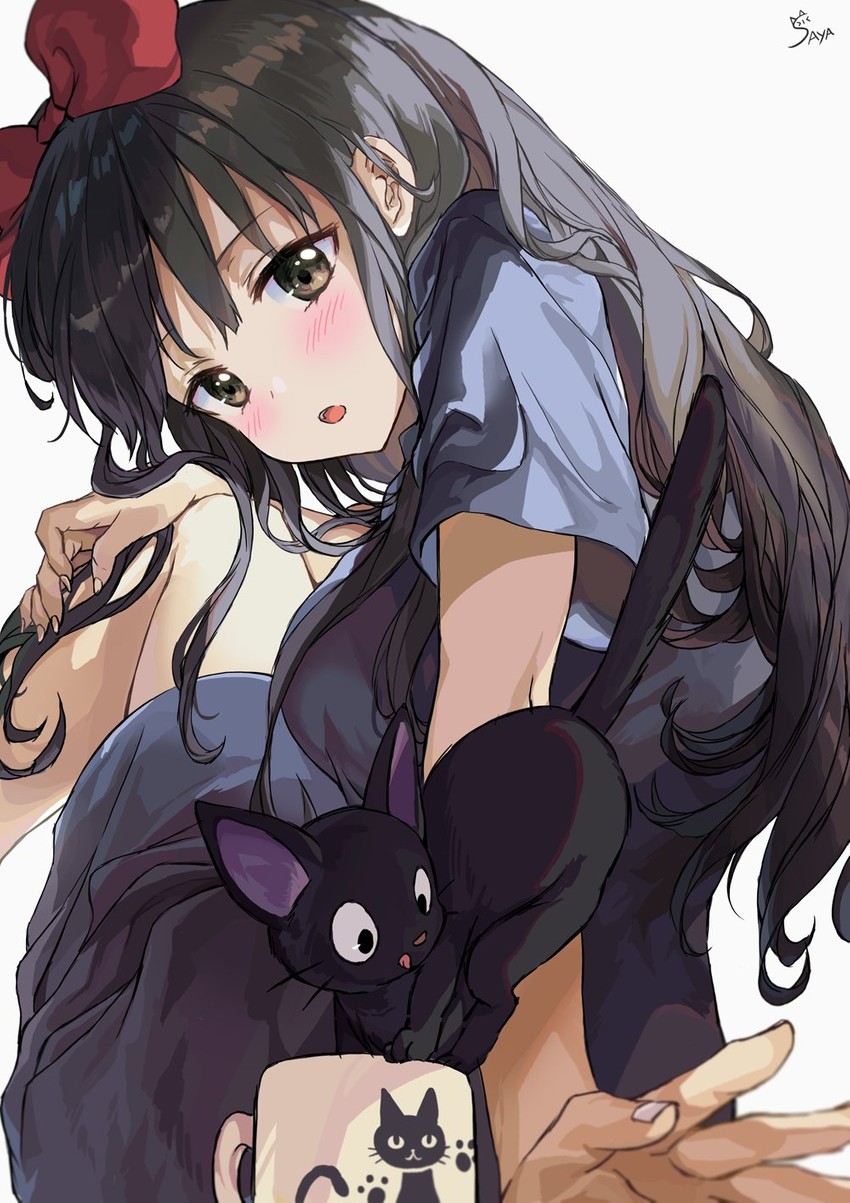 kiki and jiji (majo no takkyuubin) drawn by saya_(mychristian2)