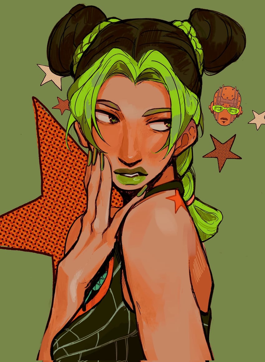 kujo jolyne and stone free (jojo no kimyou na bouken and 1 more) drawn by yissopiart