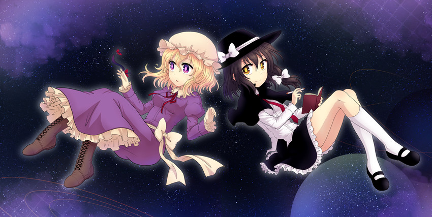 usami renko and maribel hearn (touhou and 1 more) drawn by miruki