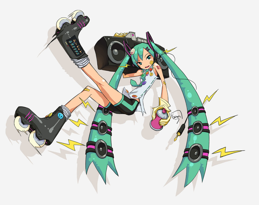 hatsune miku (vocaloid and 1 more) drawn by david_semsei