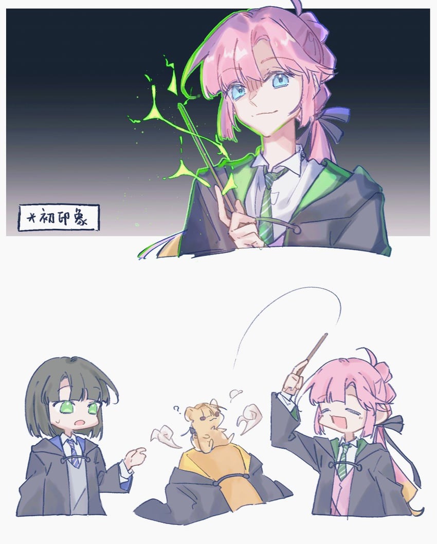 momose ginko, anyoji hime, and kachimachi kosuzu (love live! and 3 more) drawn by hoshiji