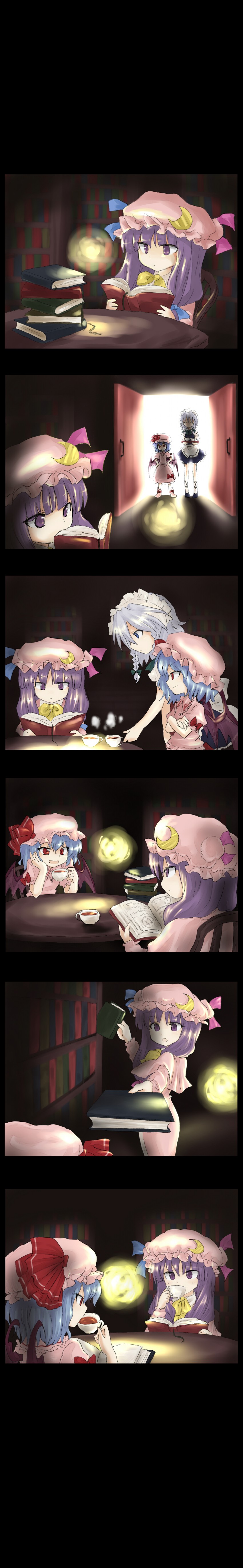 remilia scarlet, izayoi sakuya, and patchouli knowledge (touhou) drawn by niji_(nijioki)