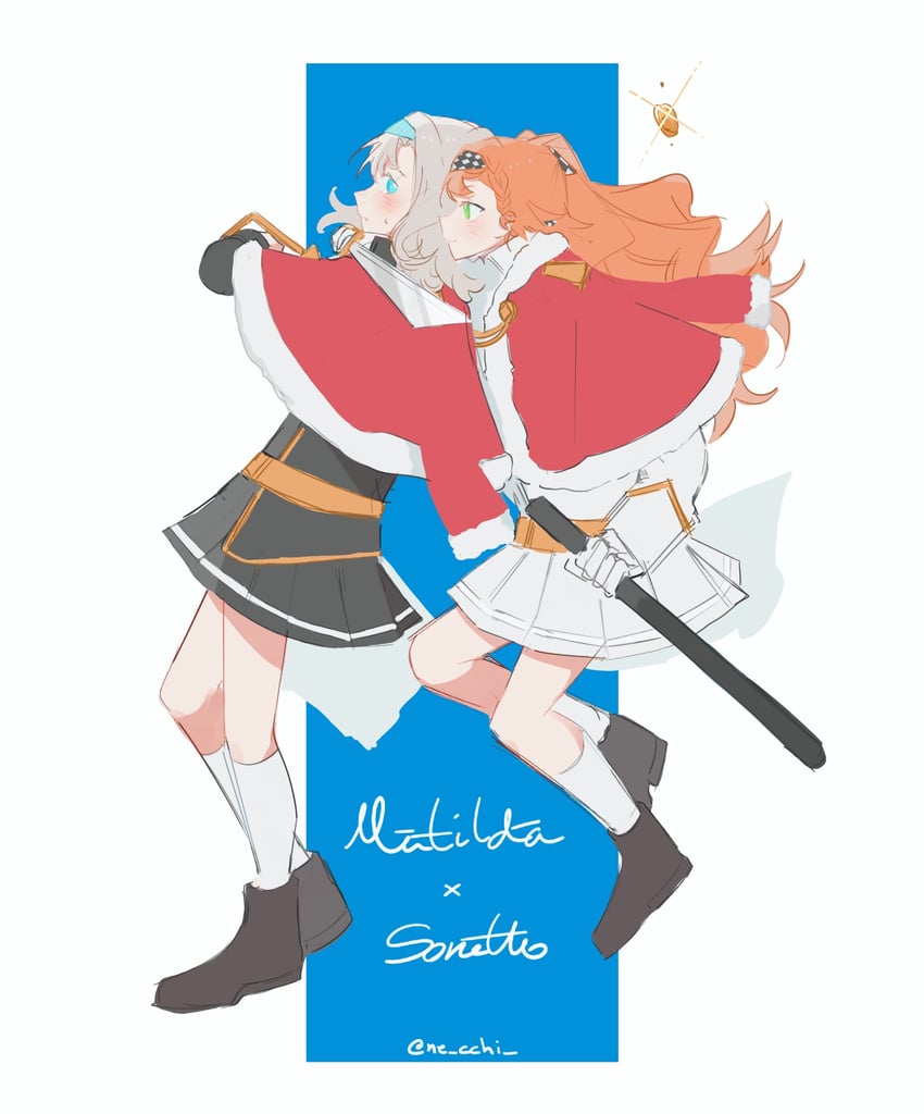 sonetto, saijou claudine, tendou maya, and matilda bouanich (reverse:1999 and 1 more) drawn by nelizx