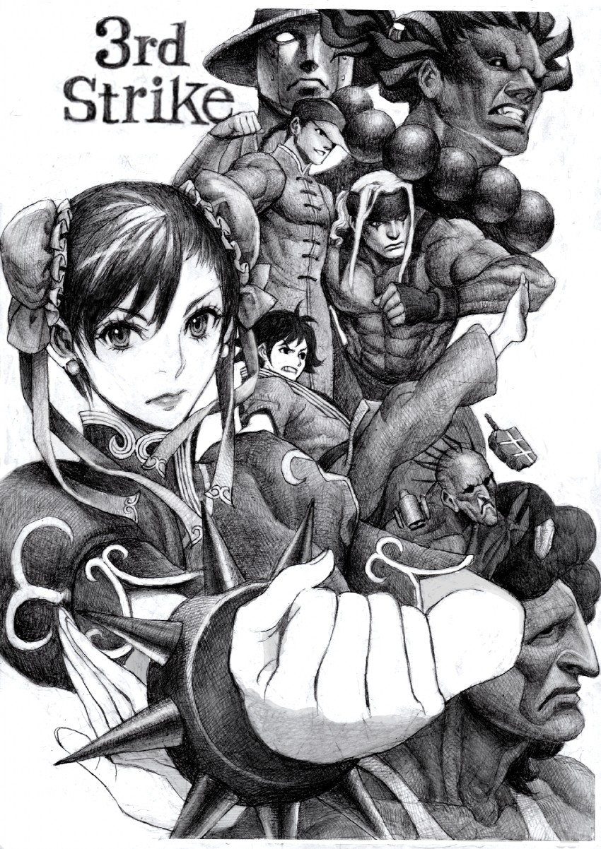 chun-li, makoto, akuma, yun lee, alex, and 3 more (street fighter and 1 more) drawn by nobita_(makoto7060355)