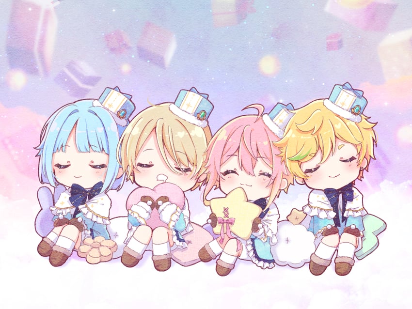 himemiya tori, shino hajime, harukawa sora, and shiratori aira (ensemble stars!) drawn by kosyu_0205