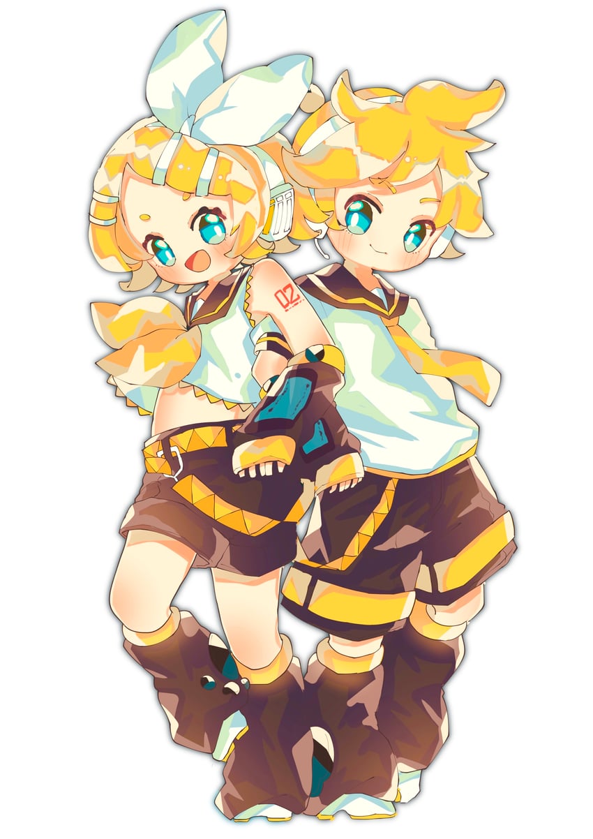 kagamine rin and kagamine len (vocaloid) drawn by upa_papa_co