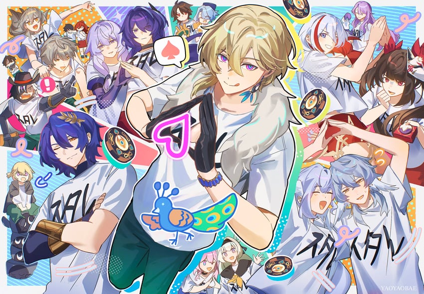 trailblazer, firefly, stelle, march 7th, acheron, and 14 more (honkai and 1 more) drawn by yaoyaobae