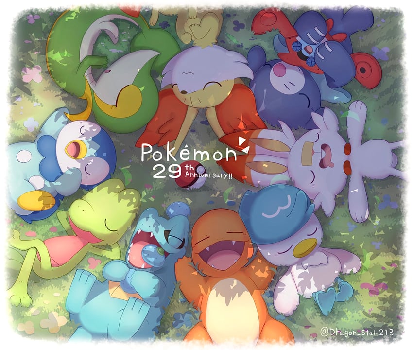 rotom, piplup, scorbunny, snivy, charmander, and 6 more (pokemon) drawn by dragon_star213