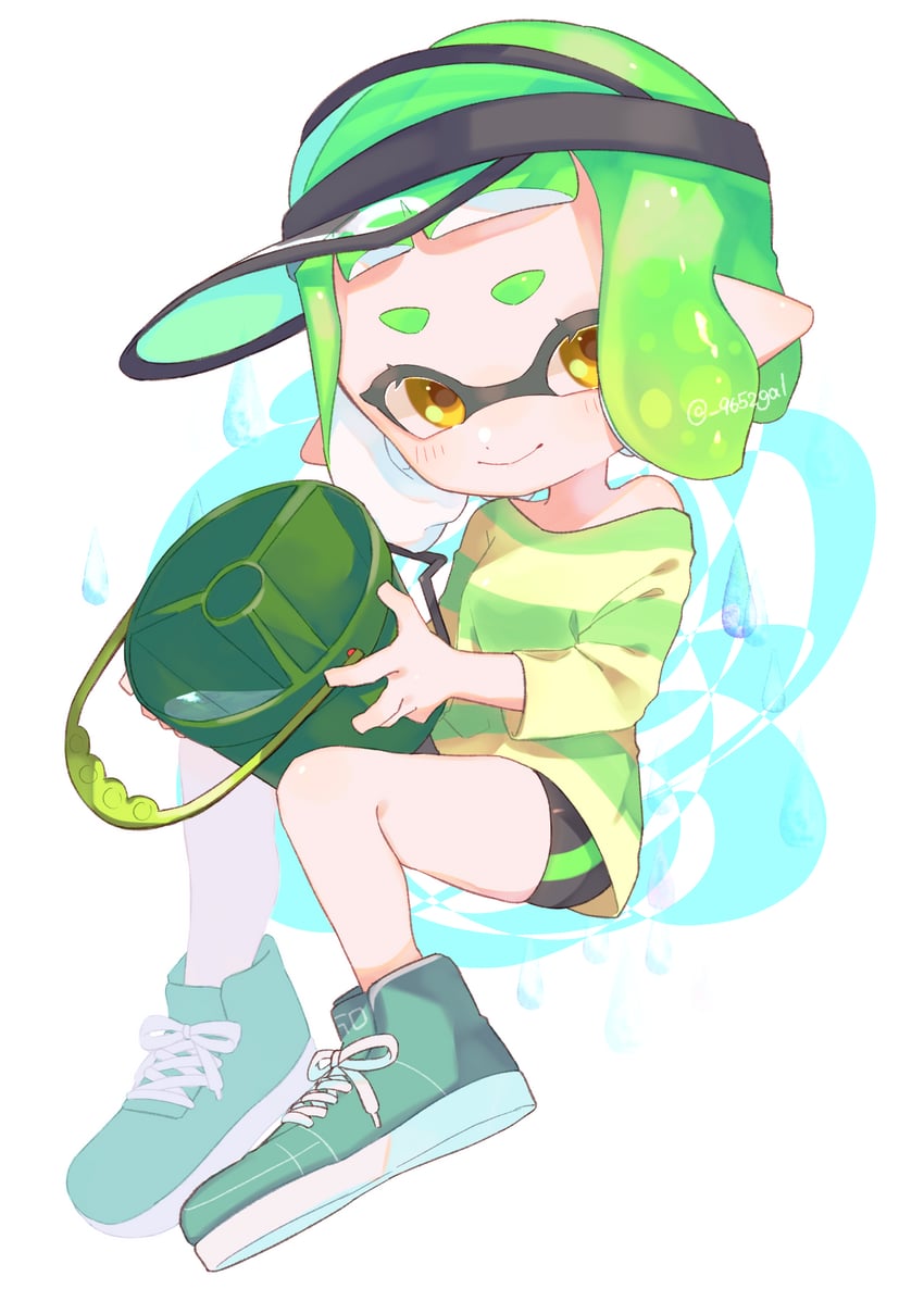 inkling player character and inkling girl (splatoon) drawn by sabata_saba