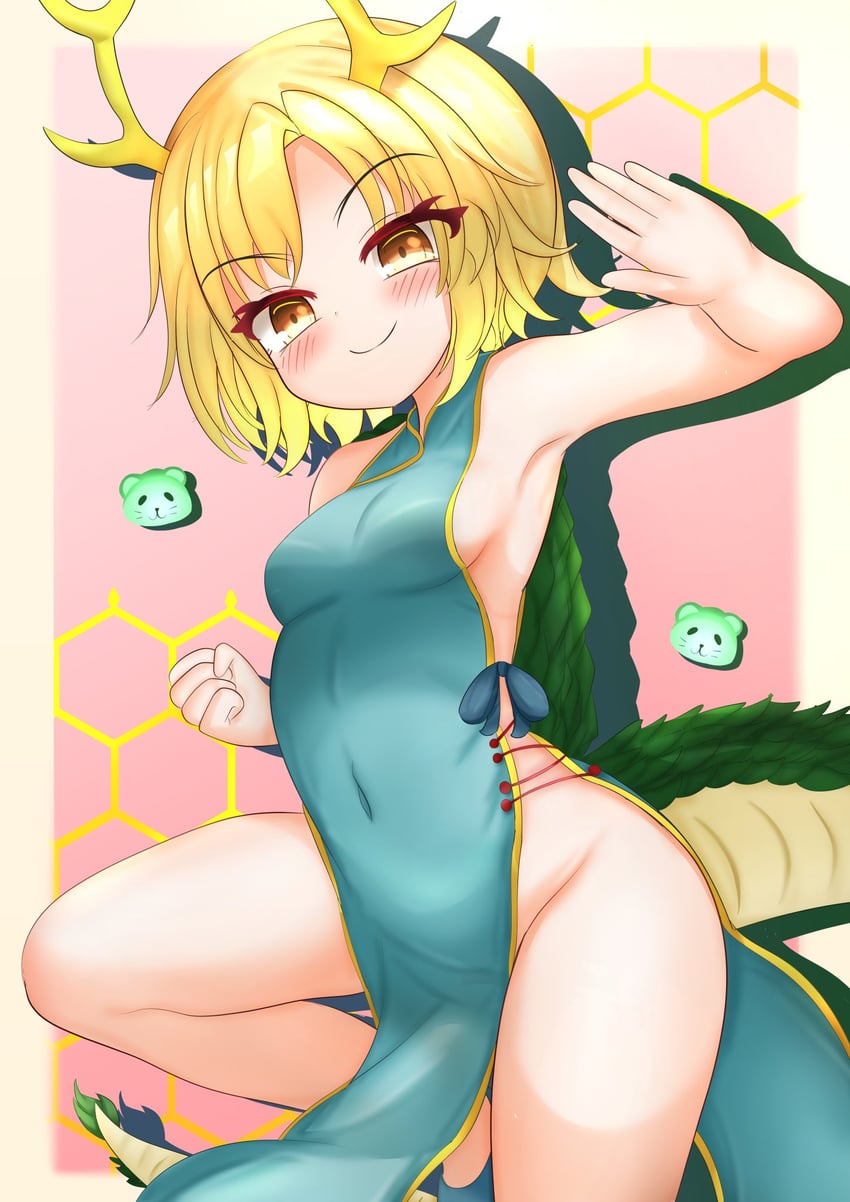 kicchou yachie and otter spirit (touhou) drawn by kasoka_soka