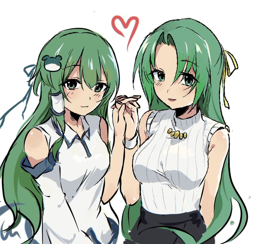kochiya sanae and sonozaki shion (touhou and 1 more) drawn by sira-iu