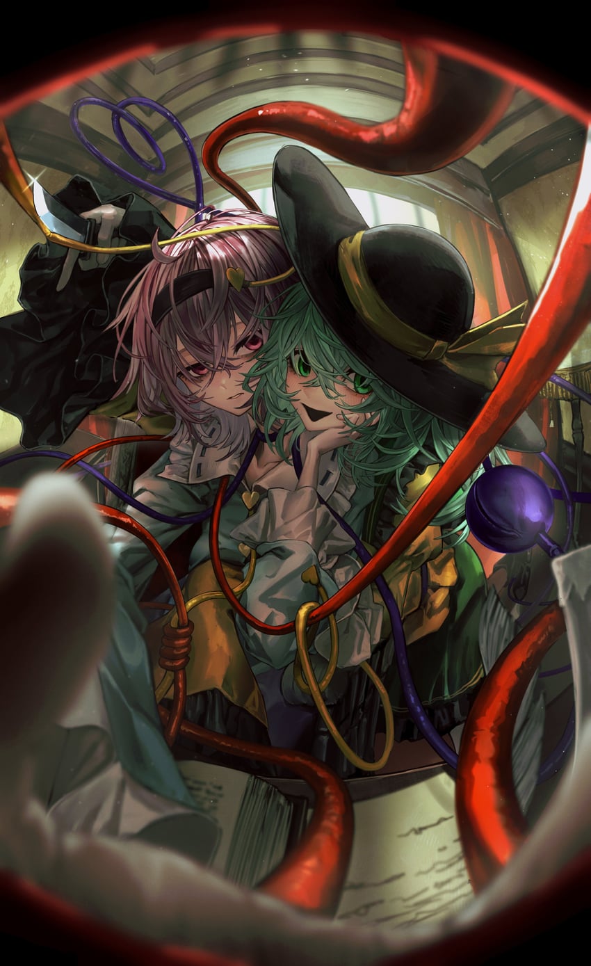 komeiji koishi and komeiji satori (touhou) drawn by safutsuguon