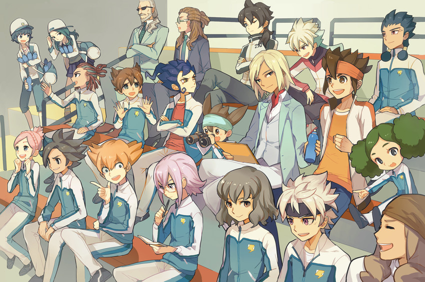 shindou takuto, matsukaze tenma, endou mamoru, hakuryuu, tsurugi kyousuke, and 15 more (inazuma eleven and 2 more) drawn by nanjou_(sumeragimishiro)
