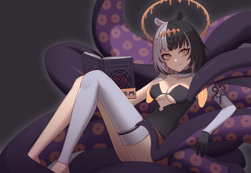ninomae ina'nis, shiori novella, and ao-chan (hololive and 1 more) drawn by dang26041822