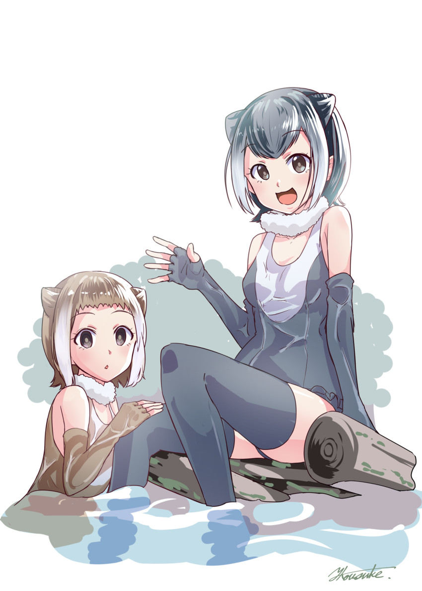 small-clawed otter and japanese otter (kemono friends) drawn by yanagita_kousuke