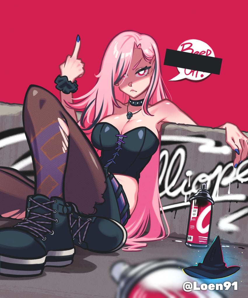mori calliope (hololive and 1 more) drawn by loen