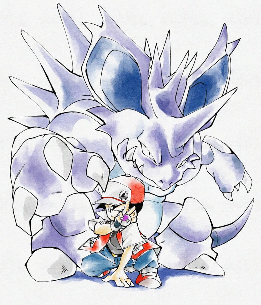 red and nidoking (pokemon and 1 more) drawn by fenyon