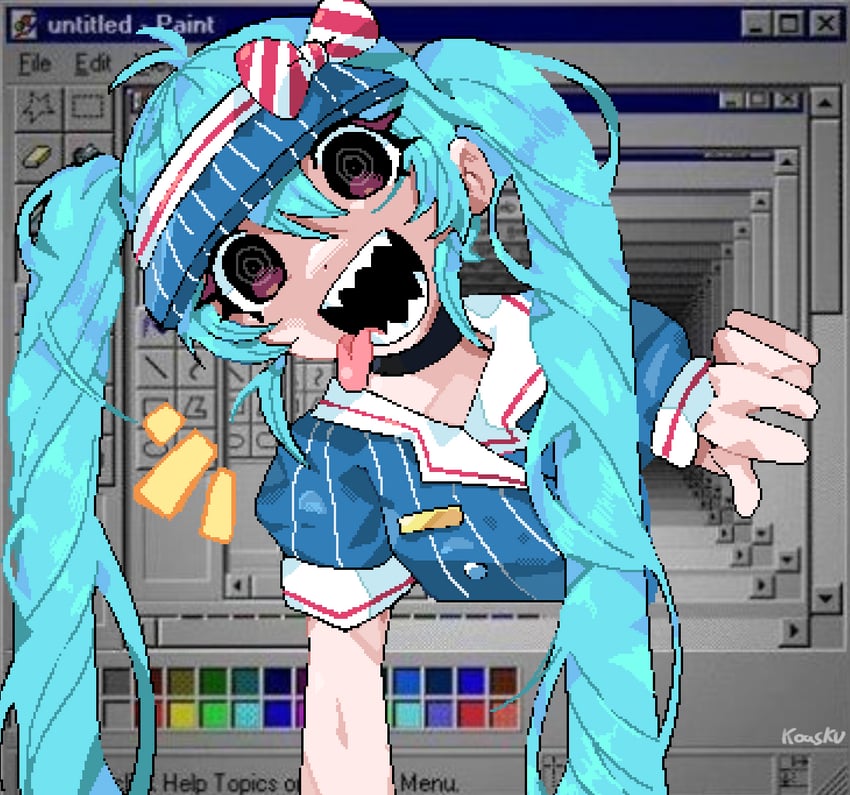 hatsune miku (vocaloid and 4 more) drawn by koasku