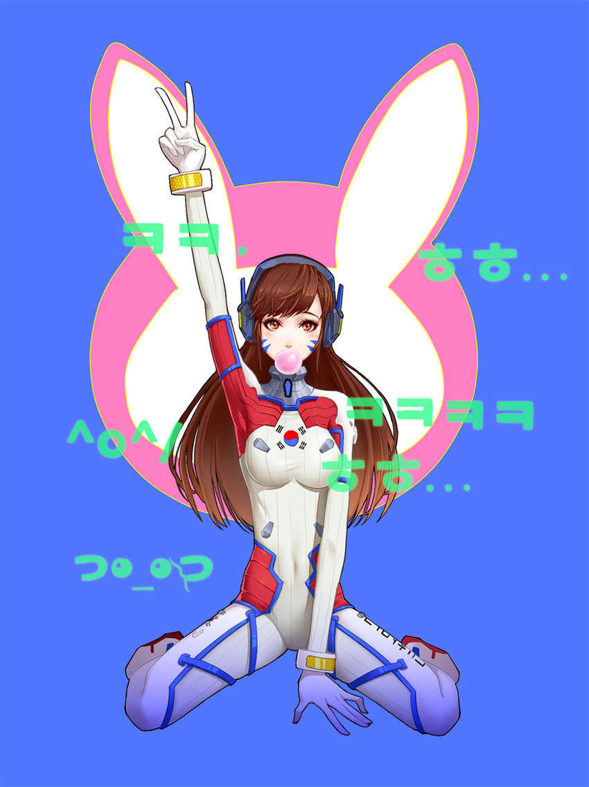 d.va and taegeukgi d.va (overwatch and 1 more) drawn by qi_kou