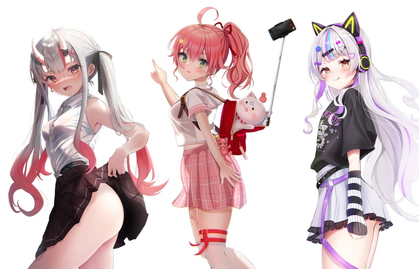 sakura miko, murasaki shion, nakiri ayame, and 35p (hololive) drawn by terra_bose