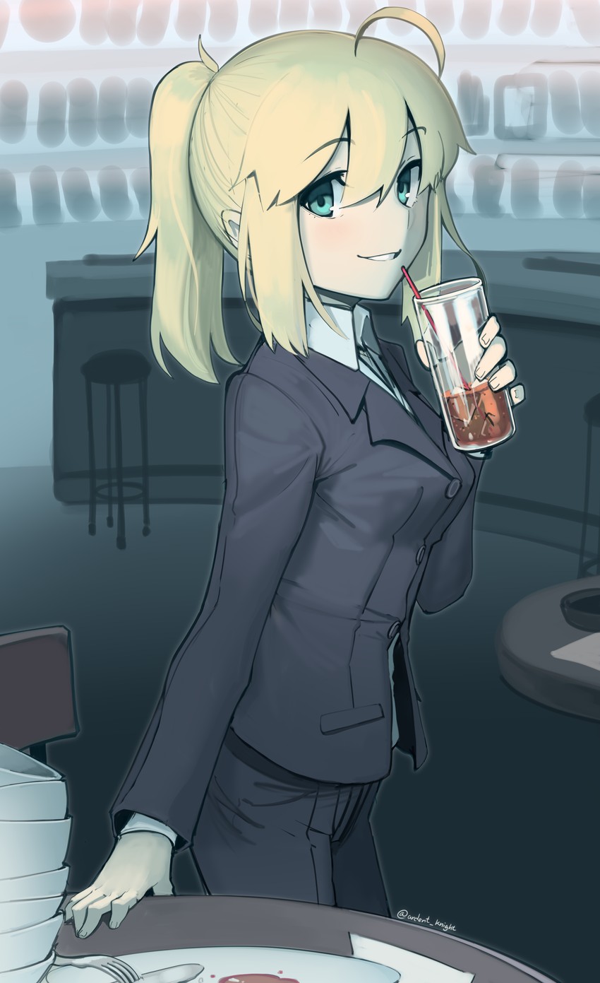 artoria pendragon and saber (fate and 1 more) drawn by boa_(brianoa)