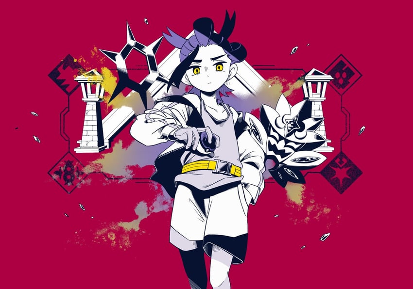 kieran (pokemon and 2 more) drawn by sakekuzu_no_ame