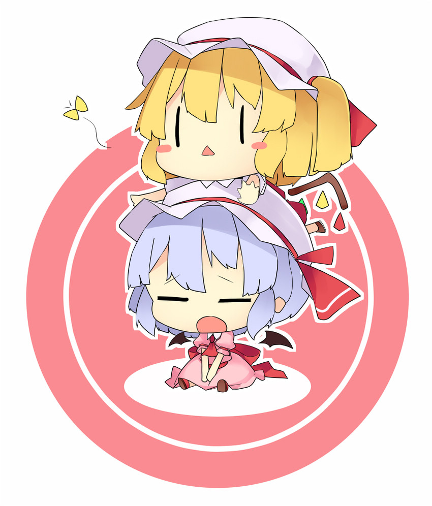 remilia scarlet and flandre scarlet (touhou) drawn by mikan_(bananoha)