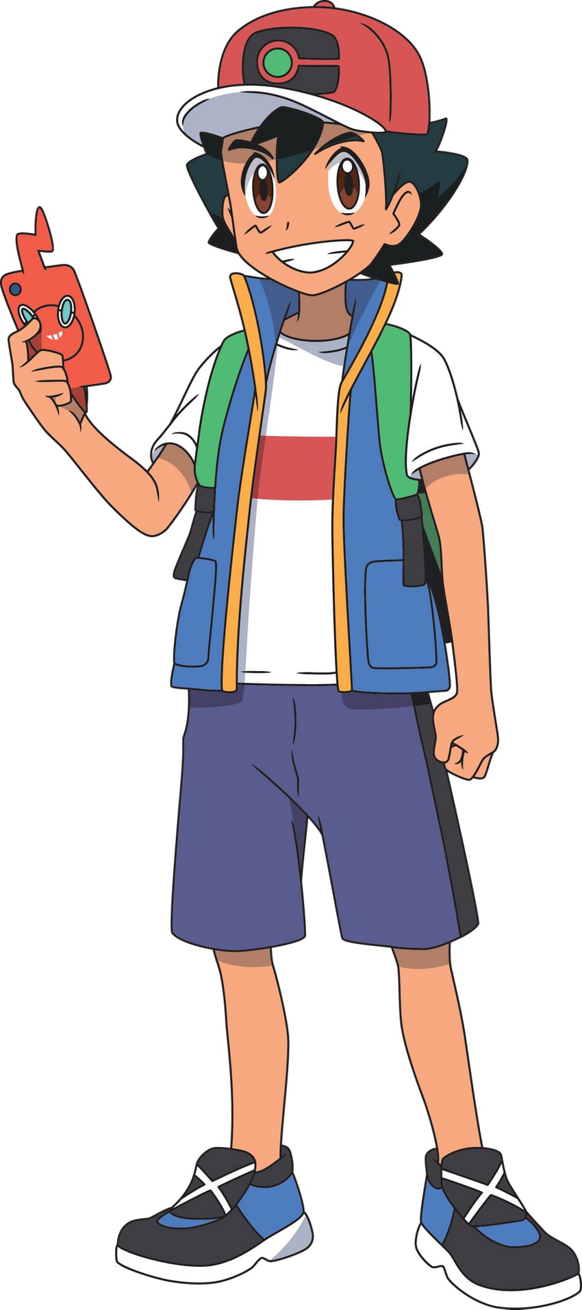 ash ketchum, rotom, and rotom phone (pokemon and 1 more)