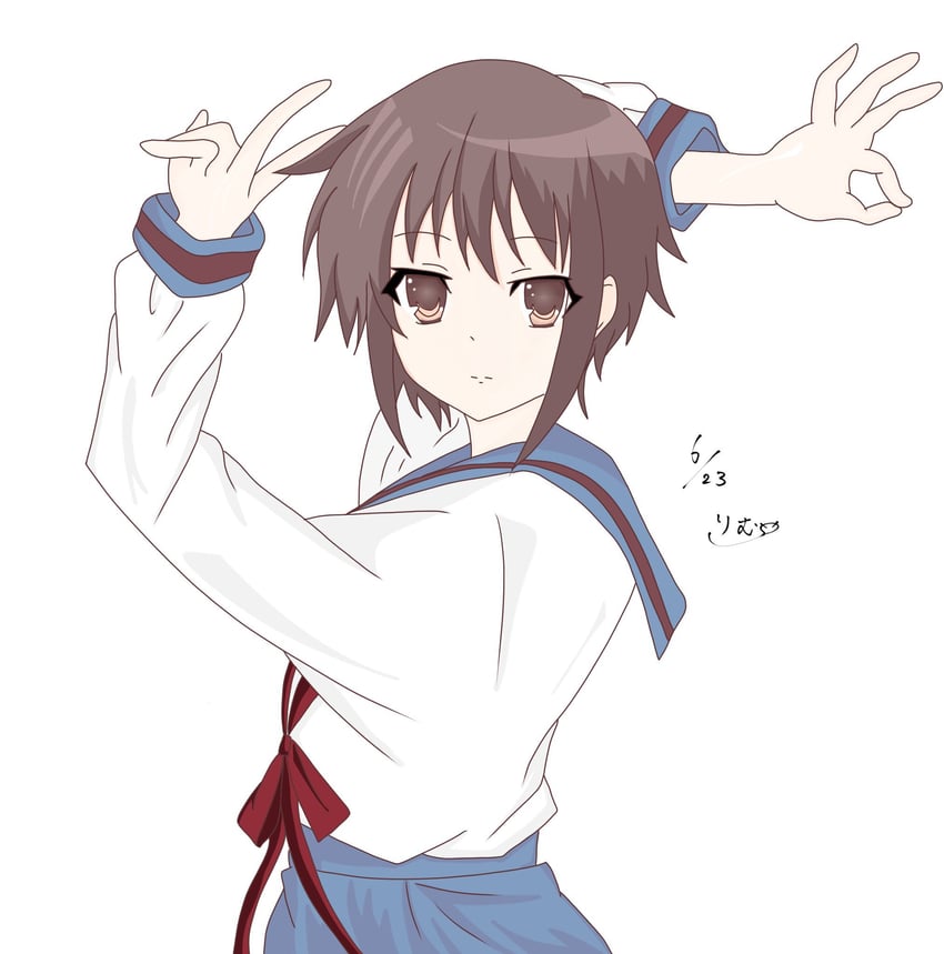 nagato yuki (suzumiya haruhi no yuuutsu and 1 more) drawn by rimu_sos