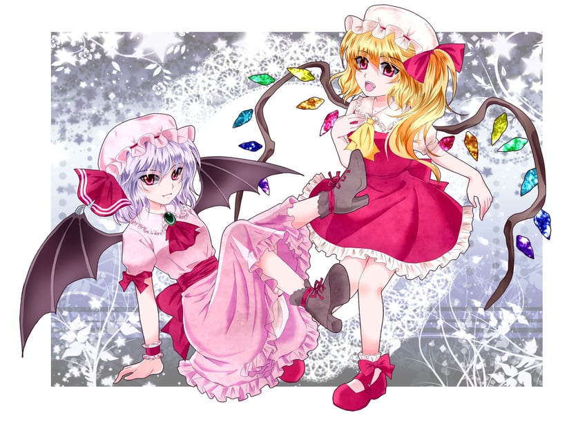 remilia scarlet and flandre scarlet (touhou) drawn by aho_murasaki