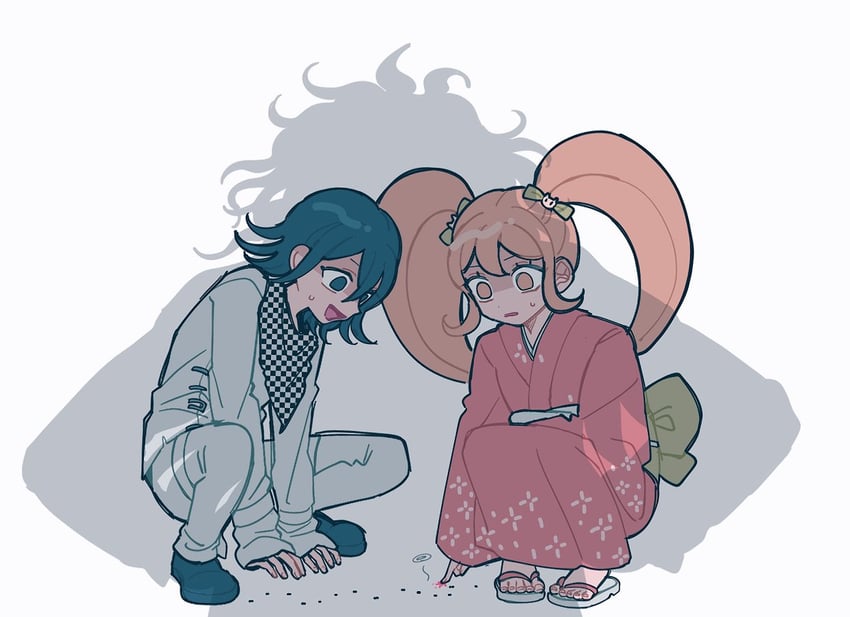 oma kokichi, saionji hiyoko, and gokuhara gonta (danganronpa and 2 more) drawn by pisapipi