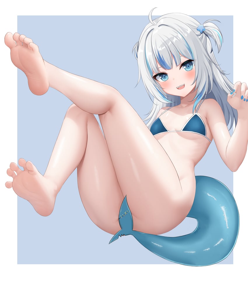 gawr gura (hololive and 1 more) drawn by gugu0v0