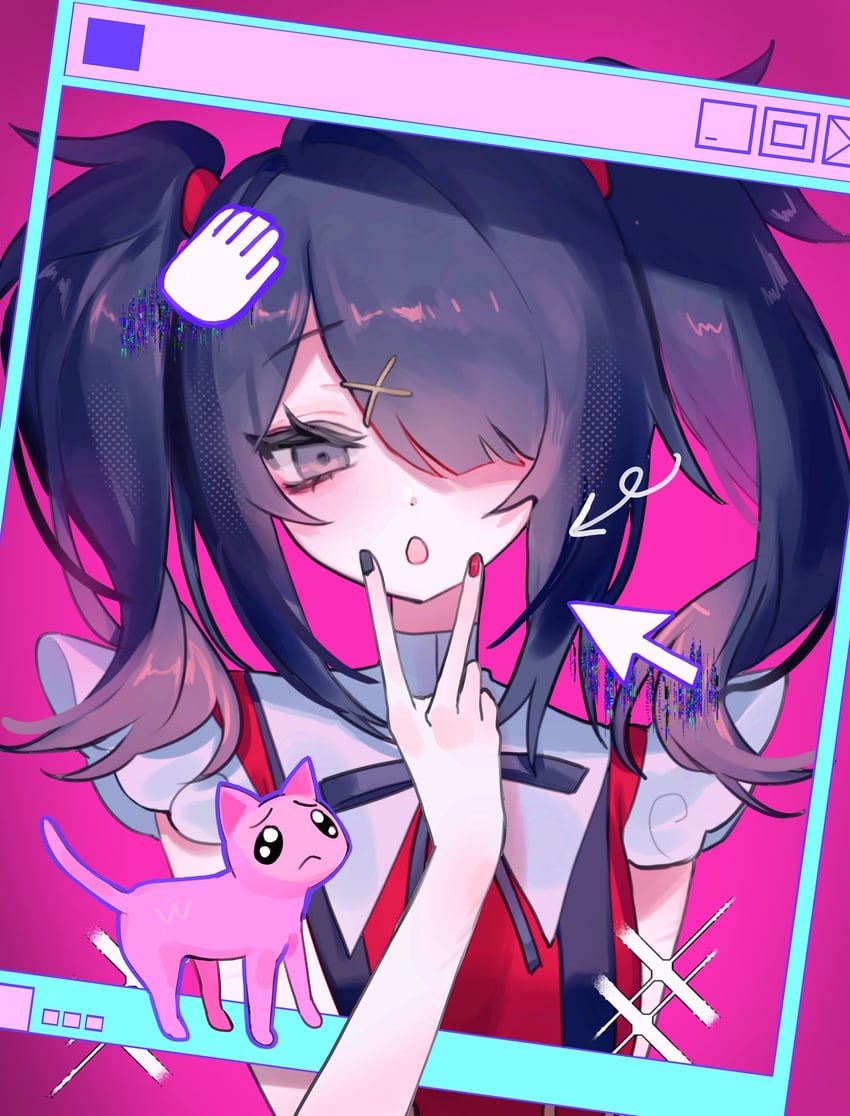 ame-chan and pien cat (needy girl overdose) drawn by braised_cutlass