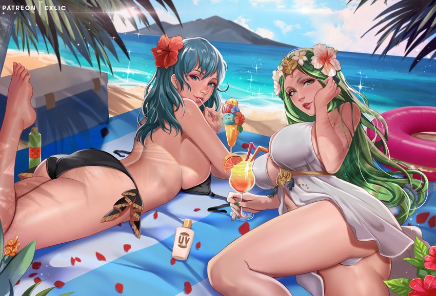 female byleth and rhea (fire emblem and 2 more) drawn by exlic