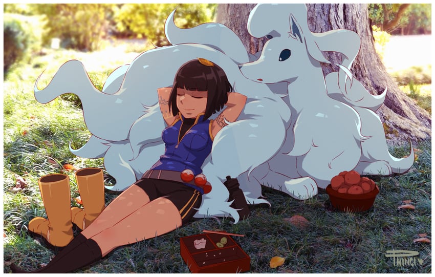 ninetales and kate mikolajczyk (original and 1 more) drawn by phinci