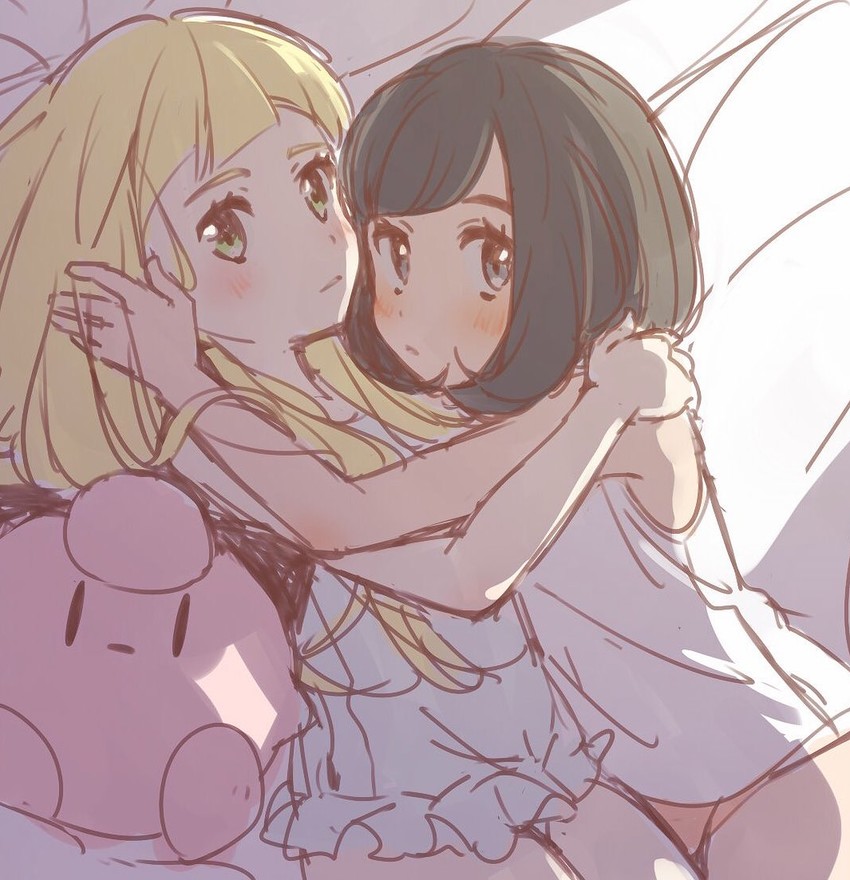 lillie, selene, and clefairy (pokemon and 1 more) drawn by unapoppo